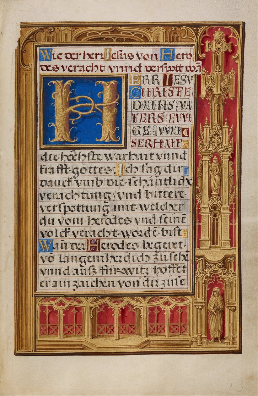 Pagina di testo decorata da Simon Bening