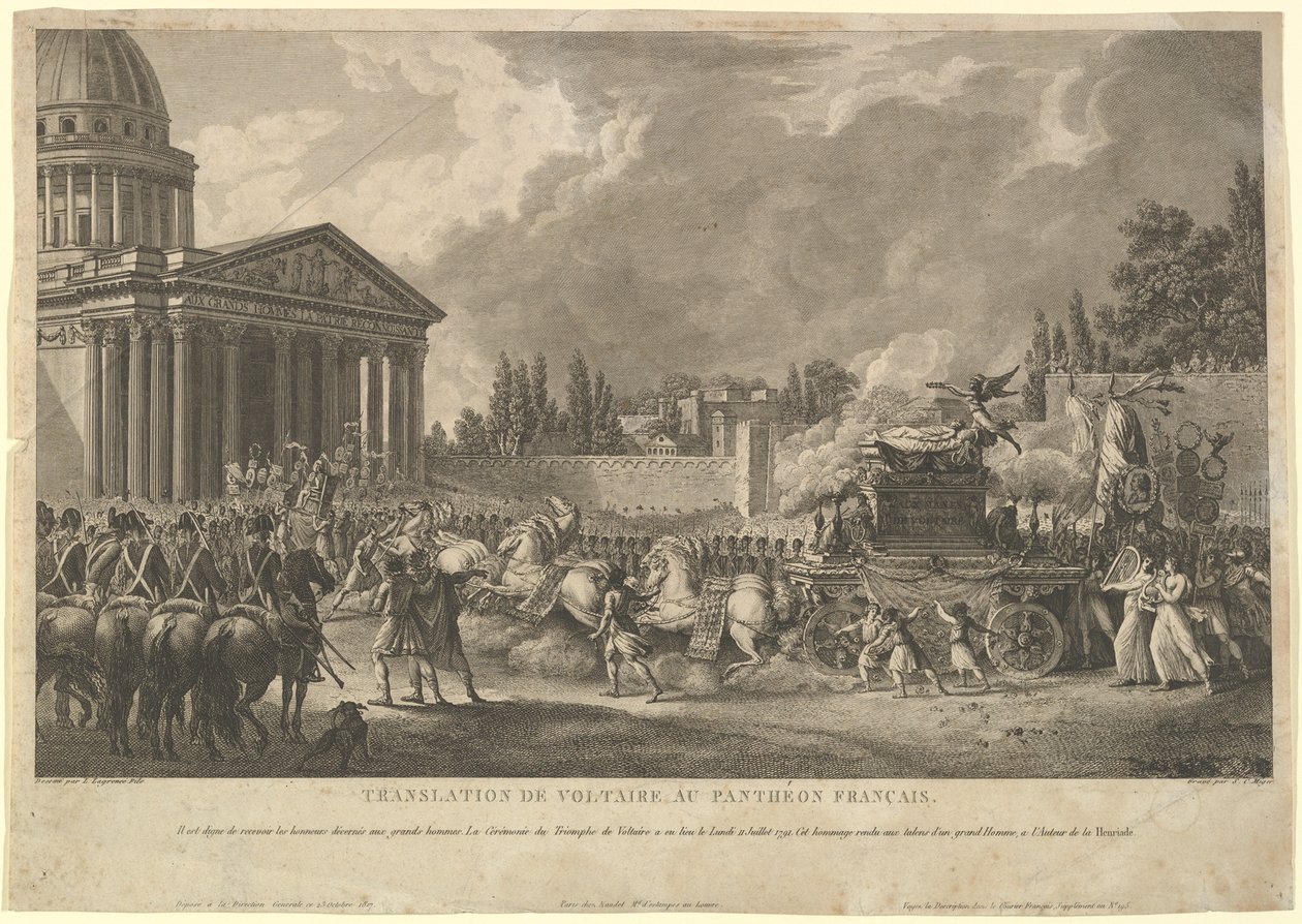 Traslazione di Voltaire al Pantheon Francese, 1817 da Simon Charles Miger