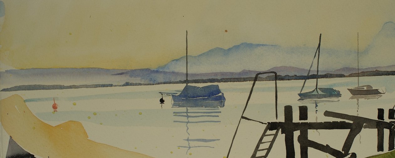 Lago alpino, 2001 (acquerello) da Simon Fletcher