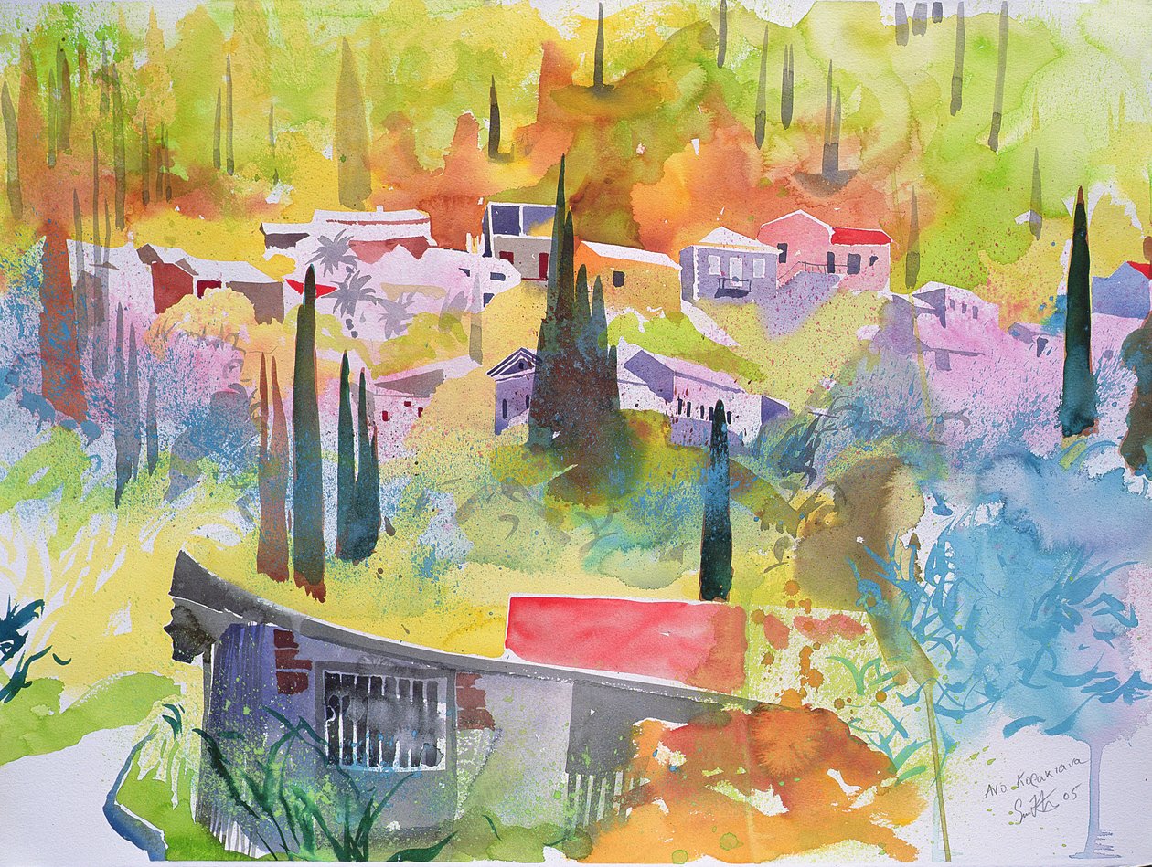 Anno Korikiana, Corfù, 2005 (acquerello) da Simon Fletcher