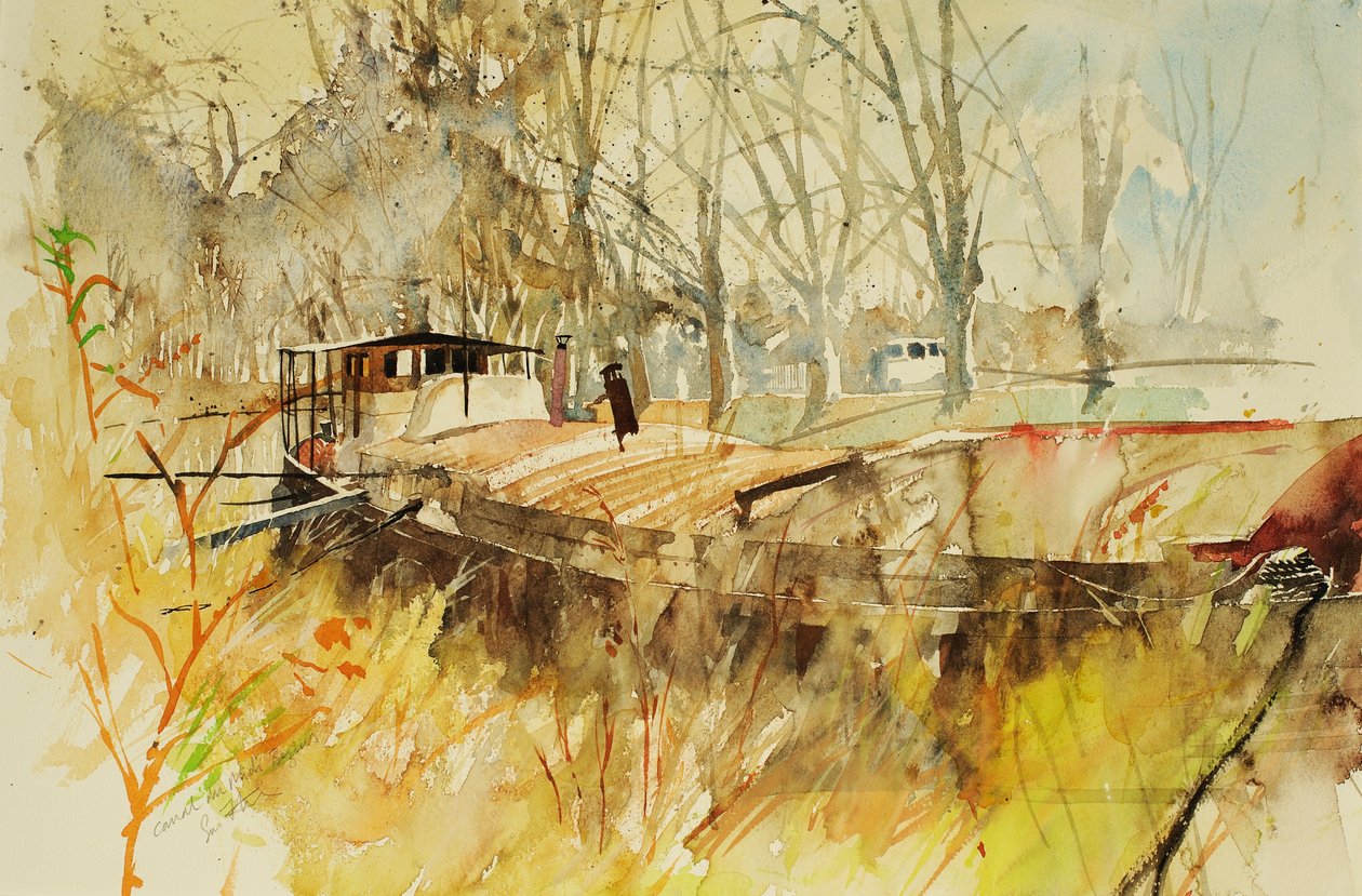 Canal du Midi, 2000 (acquerello da Simon Fletcher
