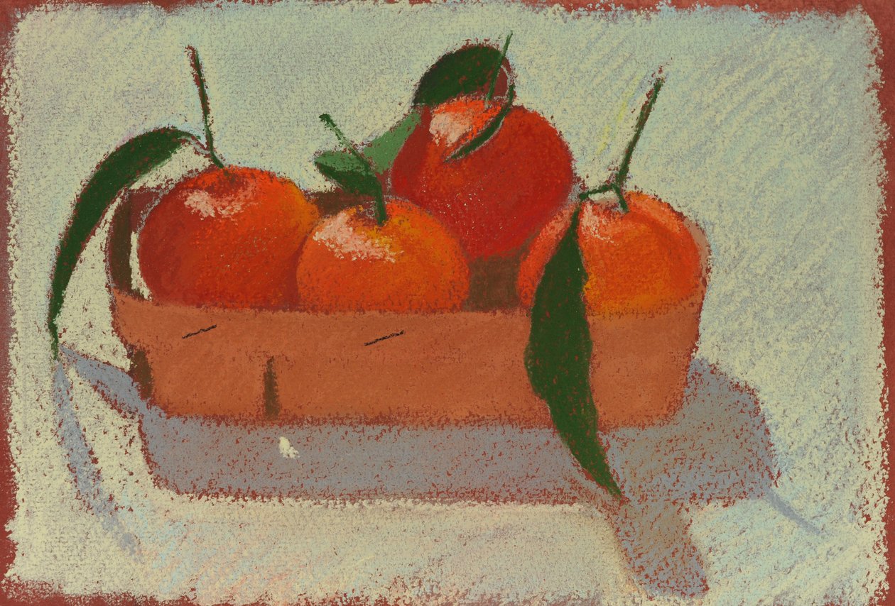 Mandarini di Natale, 2015 (pastello su carta) da Simon Fletcher