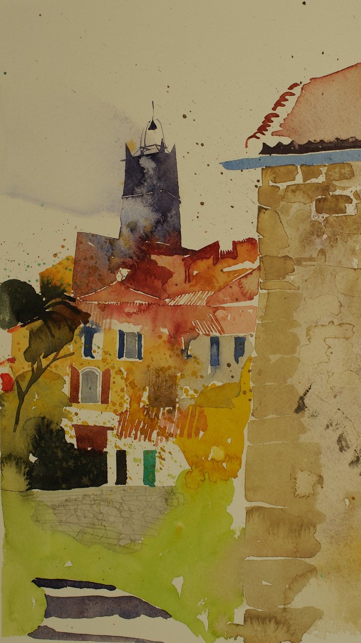 Clocher, Linguadoca, 2002 (acquerello) da Simon Fletcher