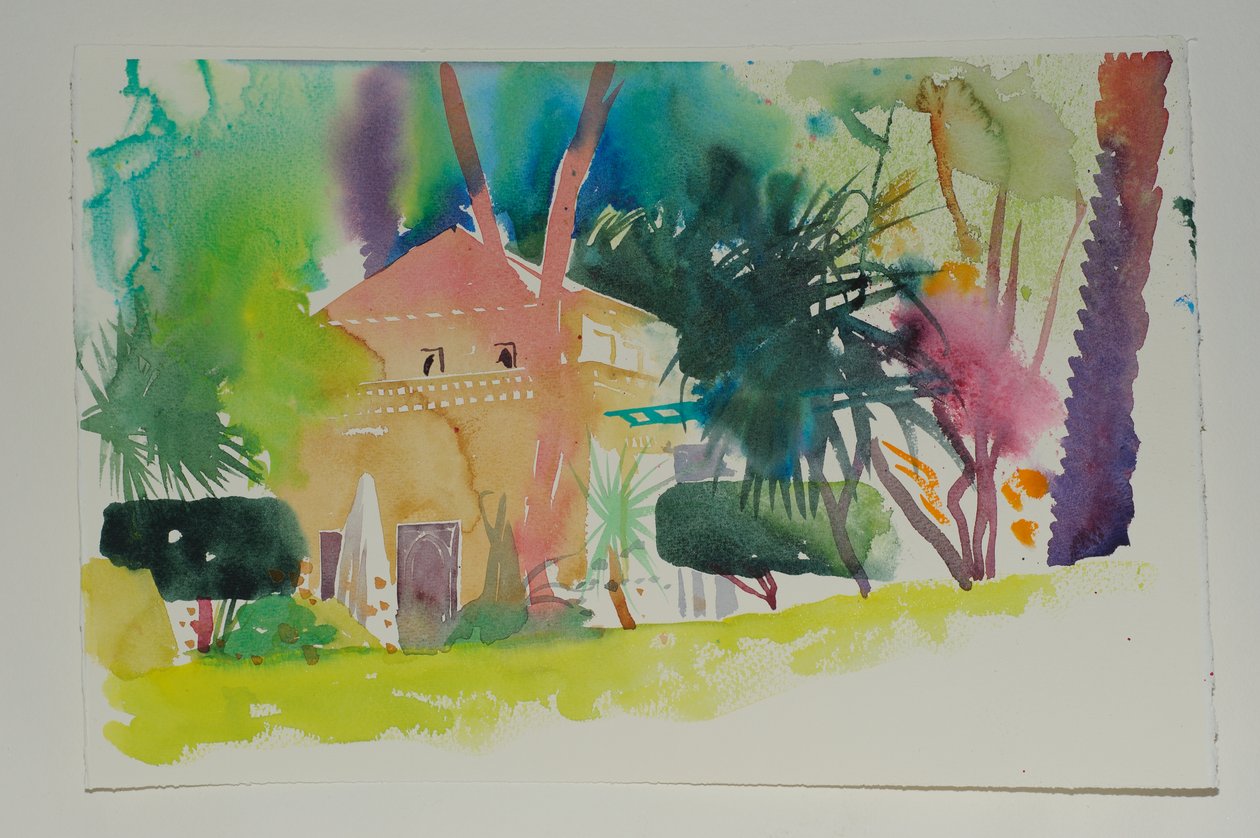 Dar Zemora Pavillion 2, 2010 (acquerello su carta) da Simon Fletcher