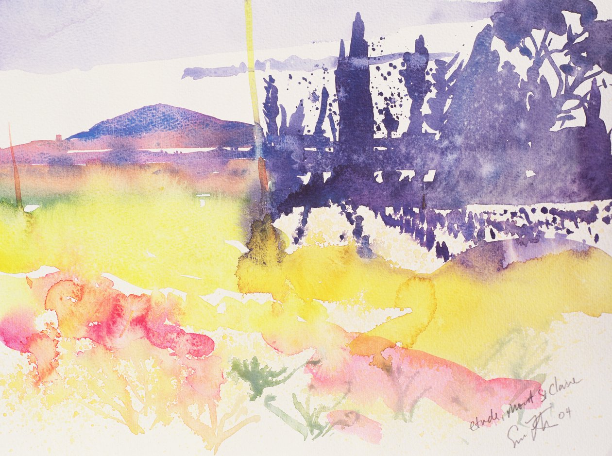 Etude Mont St. Clair, 2004 (acquerello su carta) da Simon Fletcher