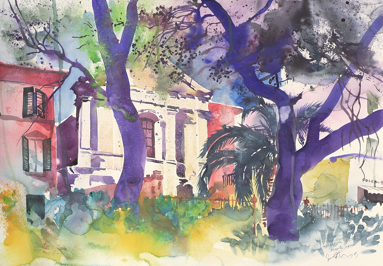 Foccaceria e Chiesa, Italy, 2003 (watercolour) da Simon Fletcher