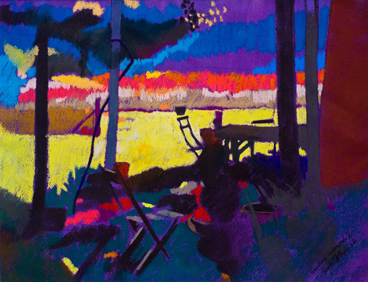 Intervallo di giardino 1 (pastello su carta) da Simon Fletcher