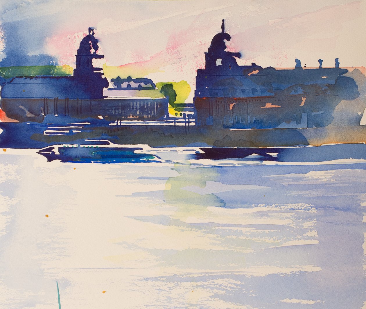 Greenwich da Isle of Dogs, 2016 (acquerello) da Simon Fletcher