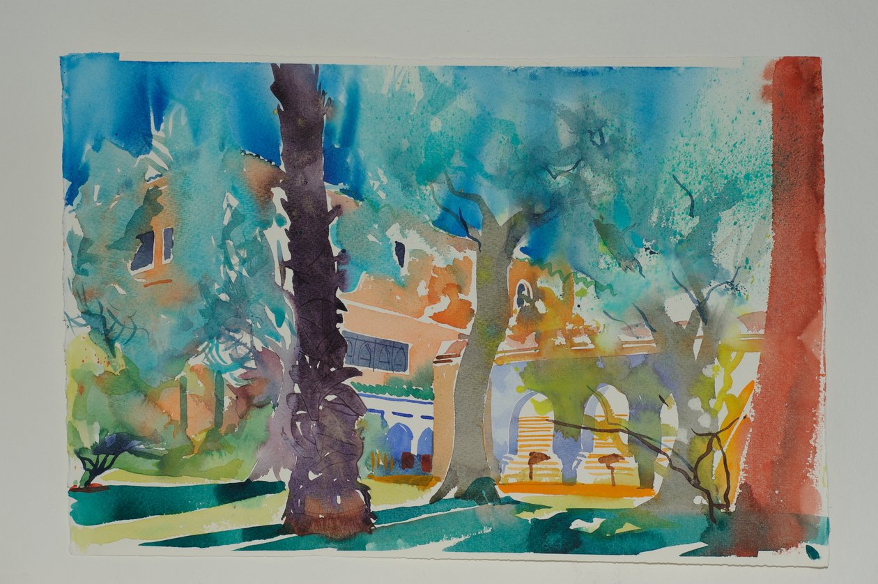 Terrazza Mamounia, 2010 (acquerello su carta) da Simon Fletcher