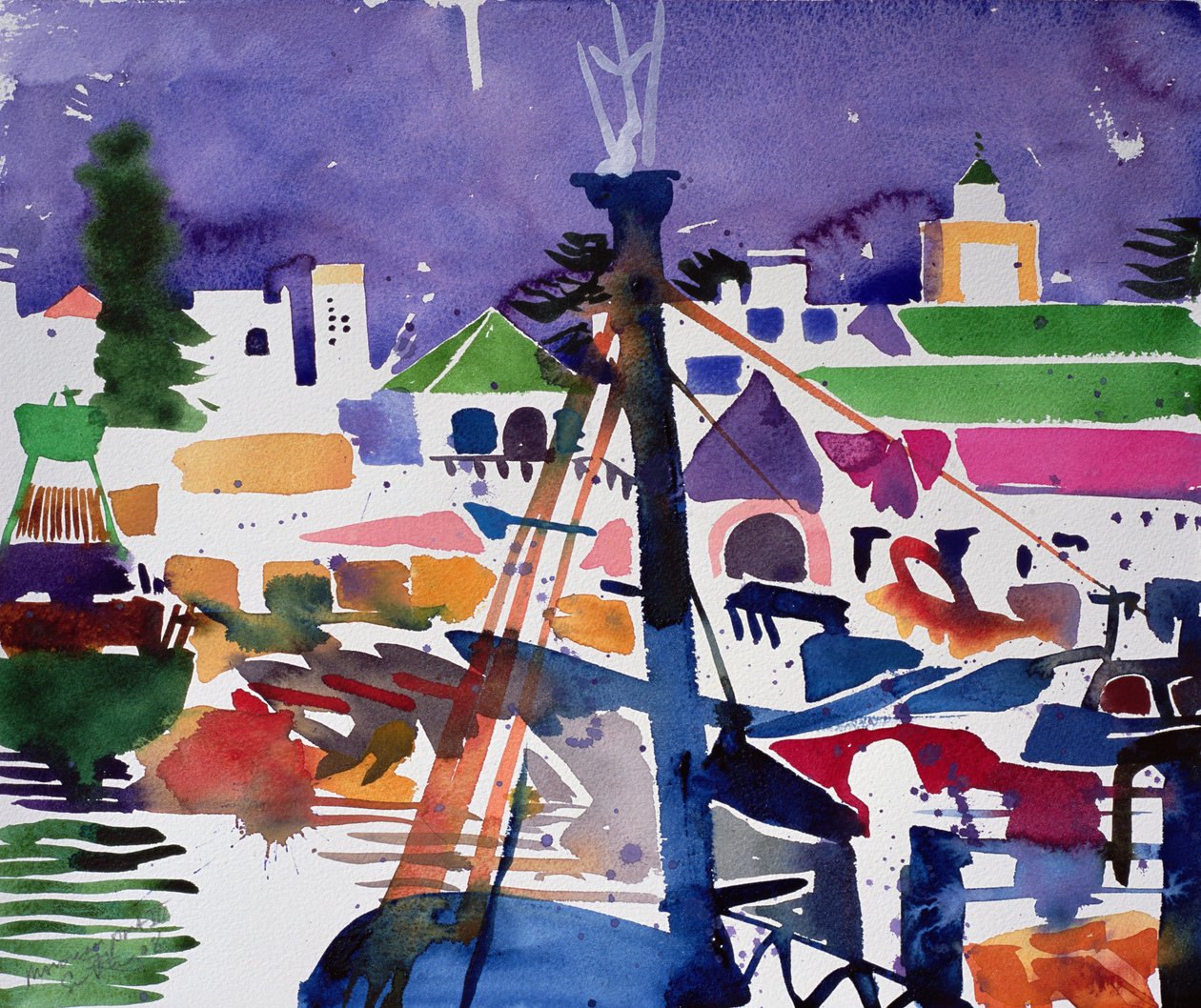 Porto marocchino III (acquerello su carta) da Simon Fletcher