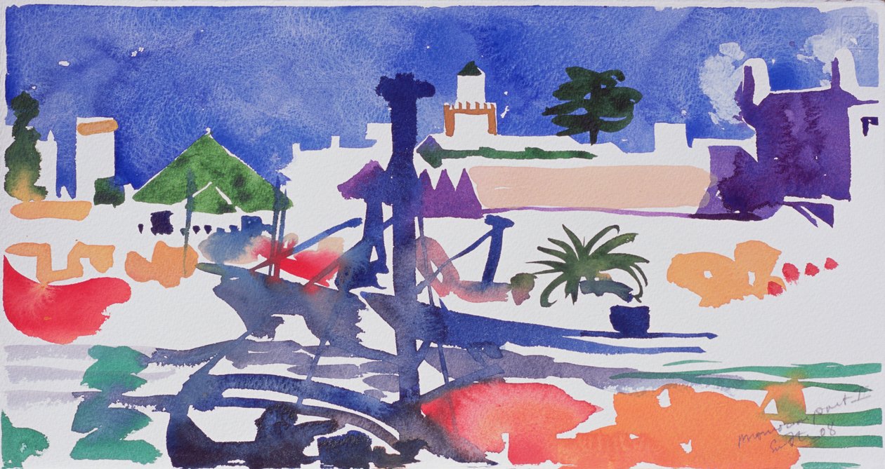 Porto marocchino II (acquerello su carta) da Simon Fletcher