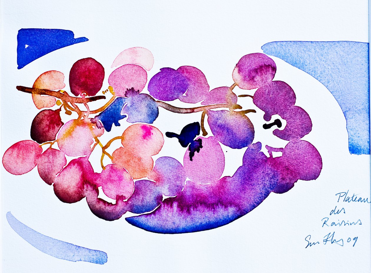 Plateau des Raisins (acquerello su carta) da Simon Fletcher