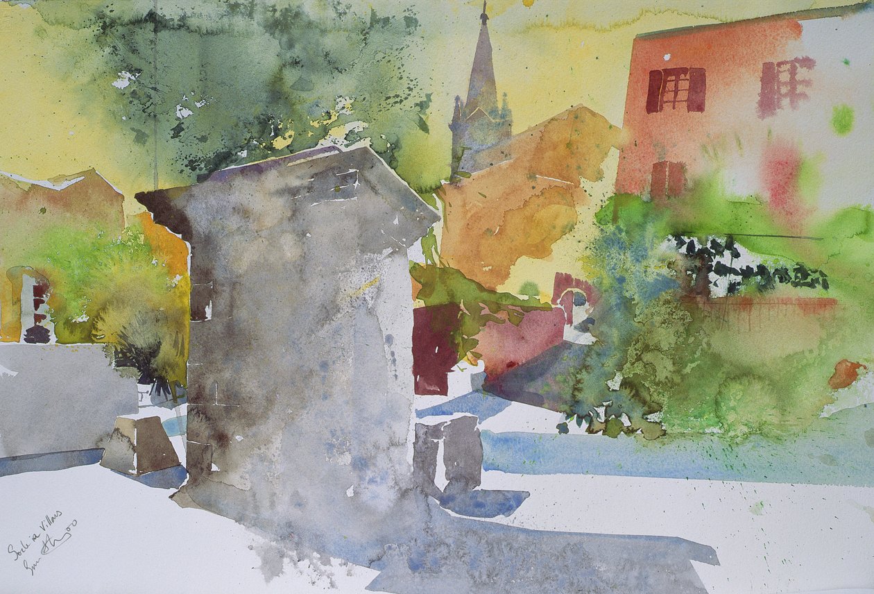 Socle a Villars, Francia, 2003 (acquerello) da Simon Fletcher