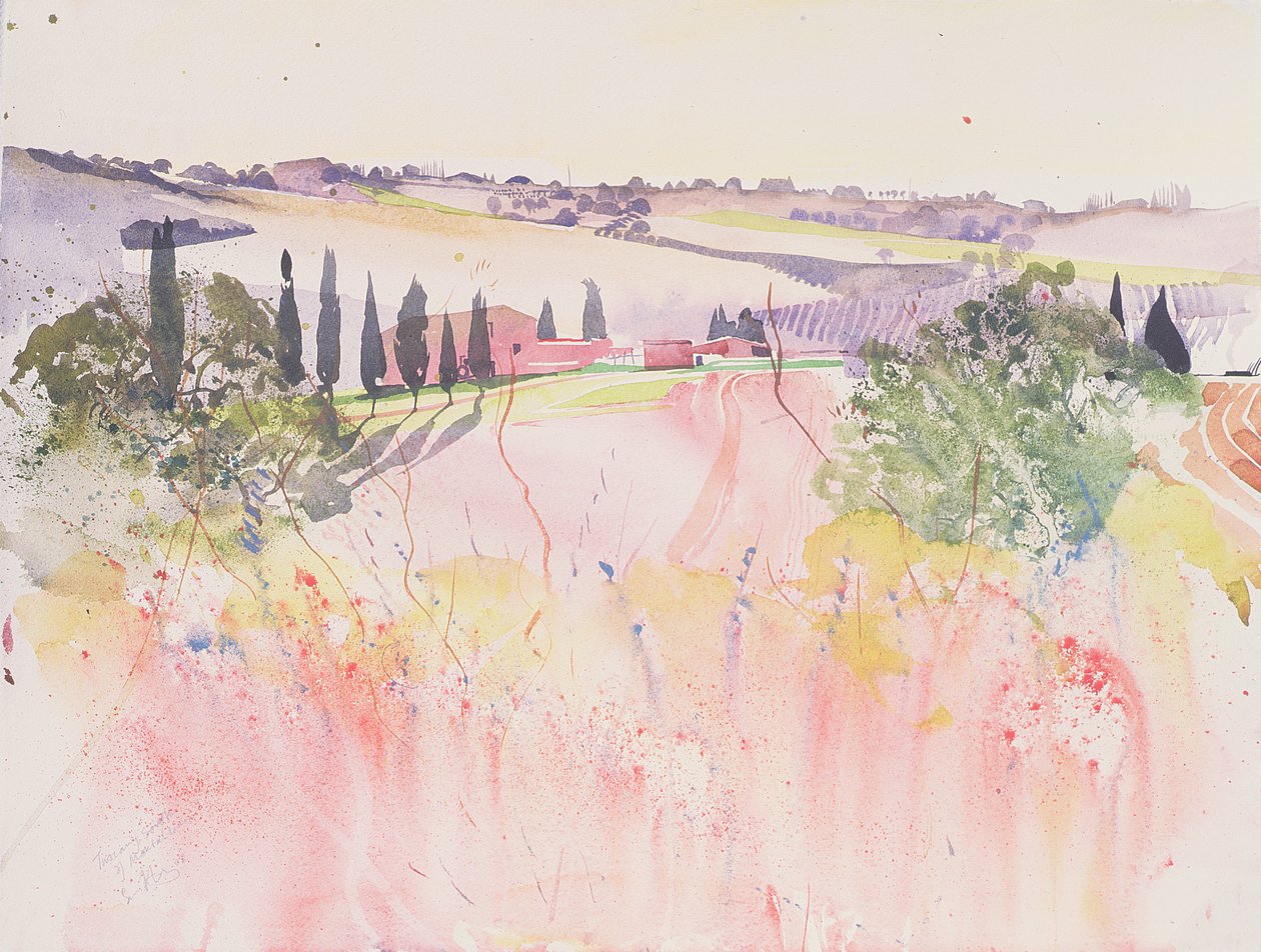 Toscana a sud di Montalcino, 2002 (acquerello) da Simon Fletcher