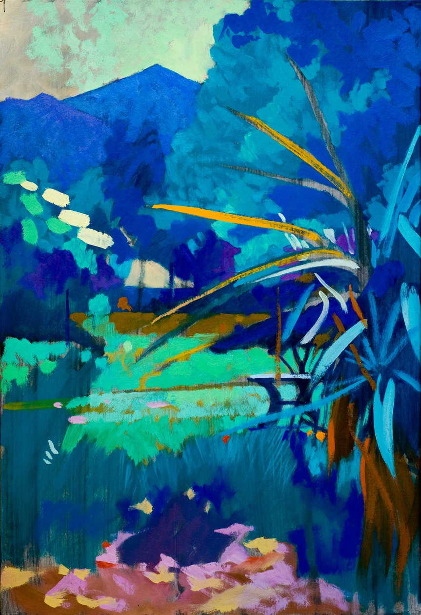 Sotto il blu, 2012 (olio su pannello) da Simon Fletcher