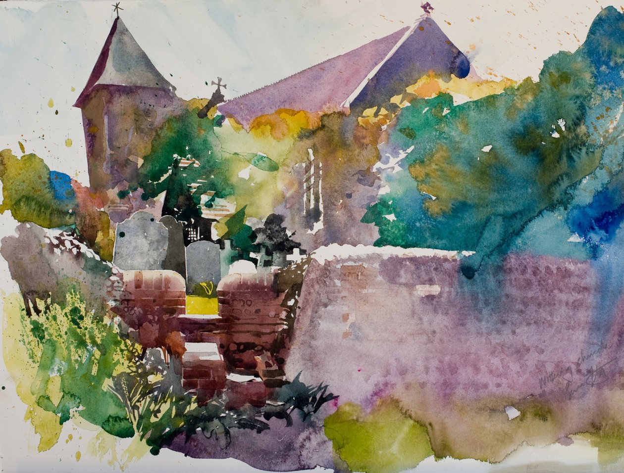 Chiesa di Wittering, 2000 (acquerello) da Simon Fletcher