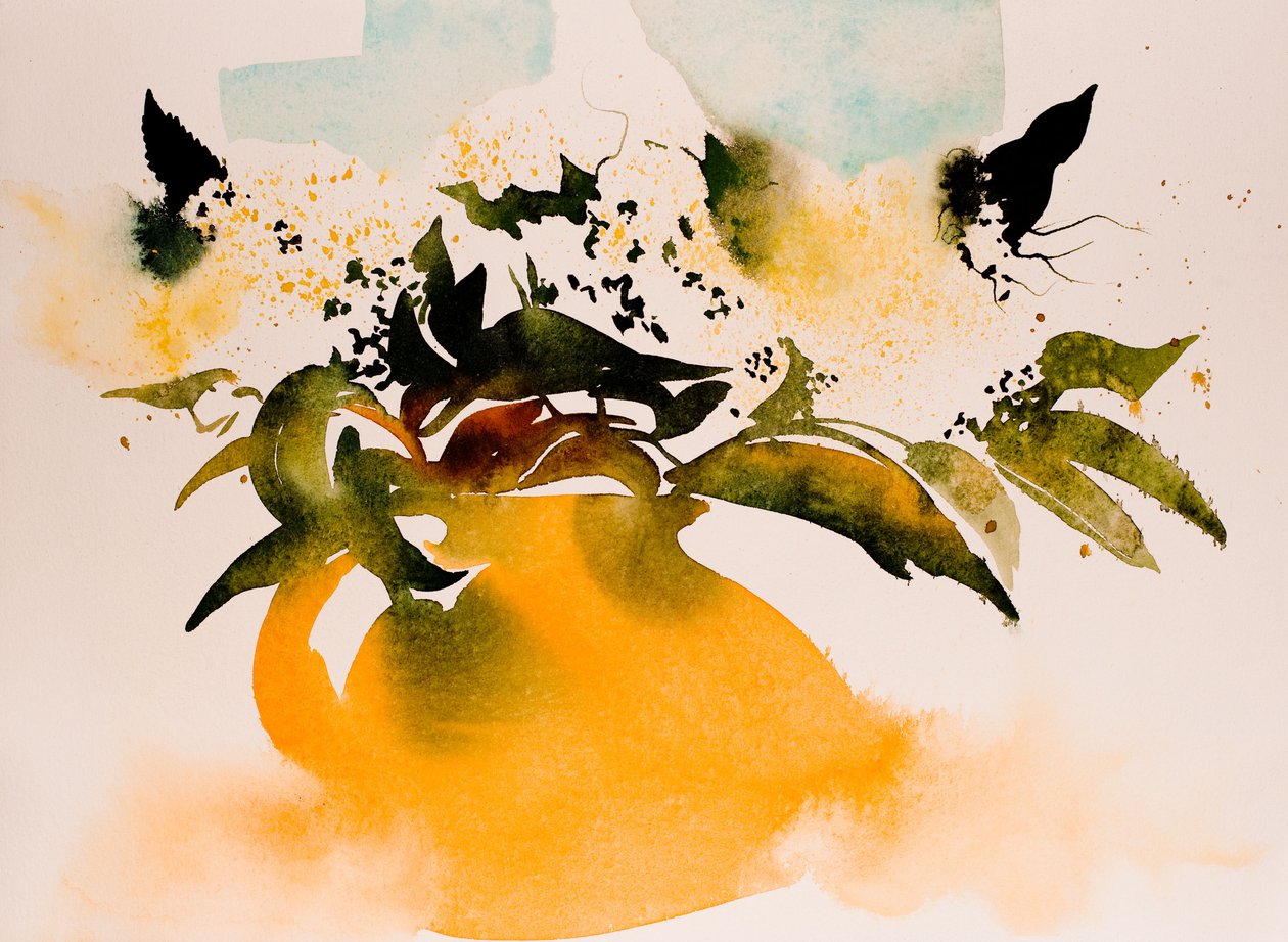 Brocca gialla, 2016 (acquerello) da Simon Fletcher