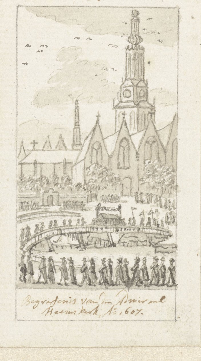 Funerale di Jacob van Heemskerck nella Oude Kerk ad Amsterdam, 1607 da Simon Fokke