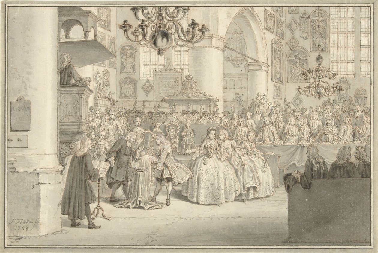 Battesimo del principe Guglielmo V, 1748 da Simon Fokke