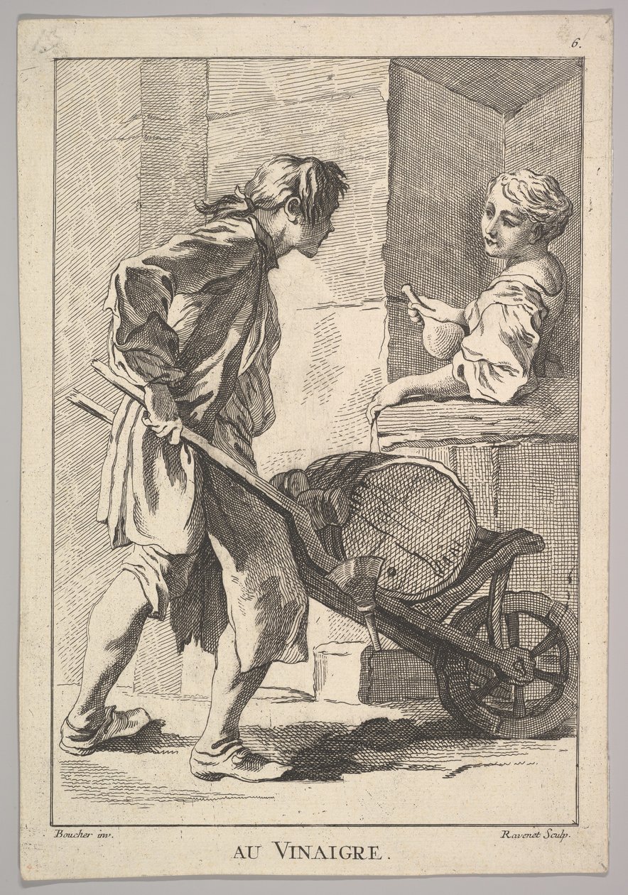 Copia inversa di Au Vinaigre Vinegar, da Le Cris de Paris da Simon Francois Ravenet