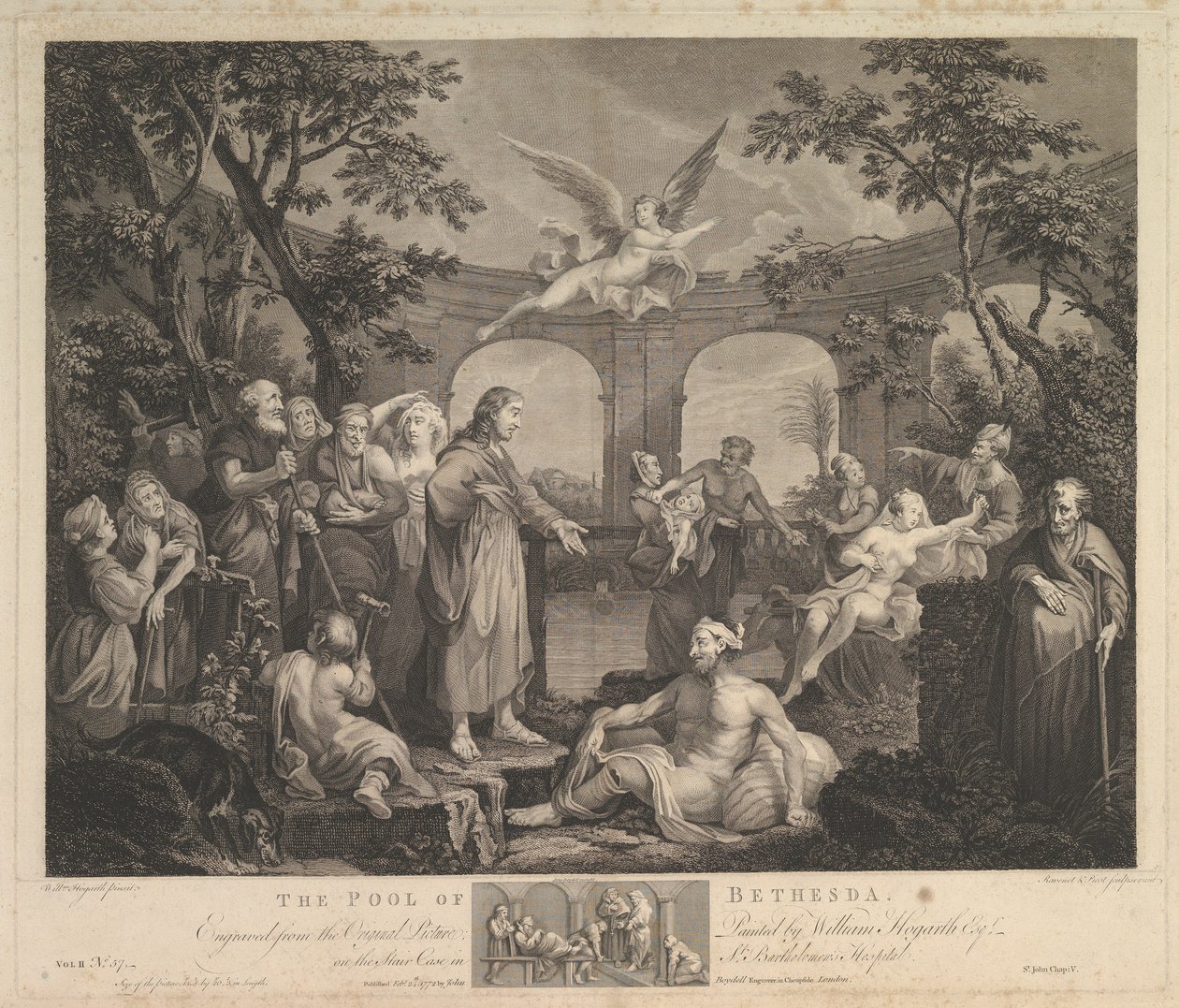 La piscina di Bethesda, San Giovanni, Capitolo 5 da Simon Francois Ravenet
