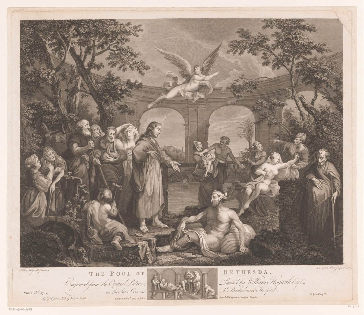 Cristo guarisce il malato di Bethesda (La piscina di Bethesda) da Simon François Ravenet (le vieux)