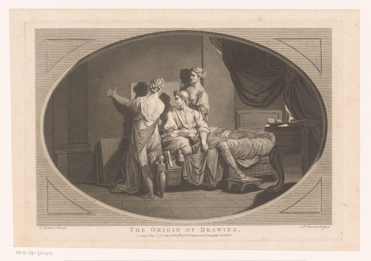 Invenzione del disegno da Simon François Ravenet (le vieux)