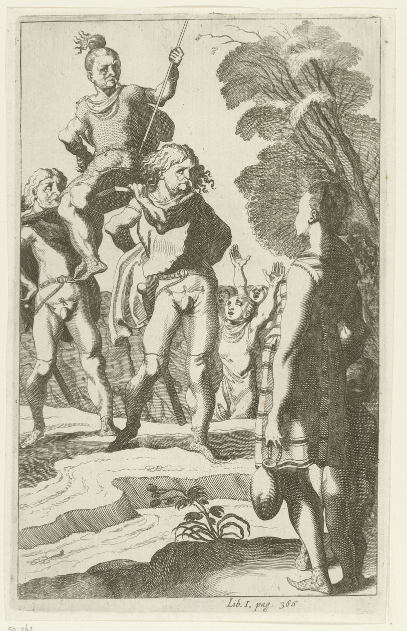 Brinio innalzato su uno scudo da Simon Frisius