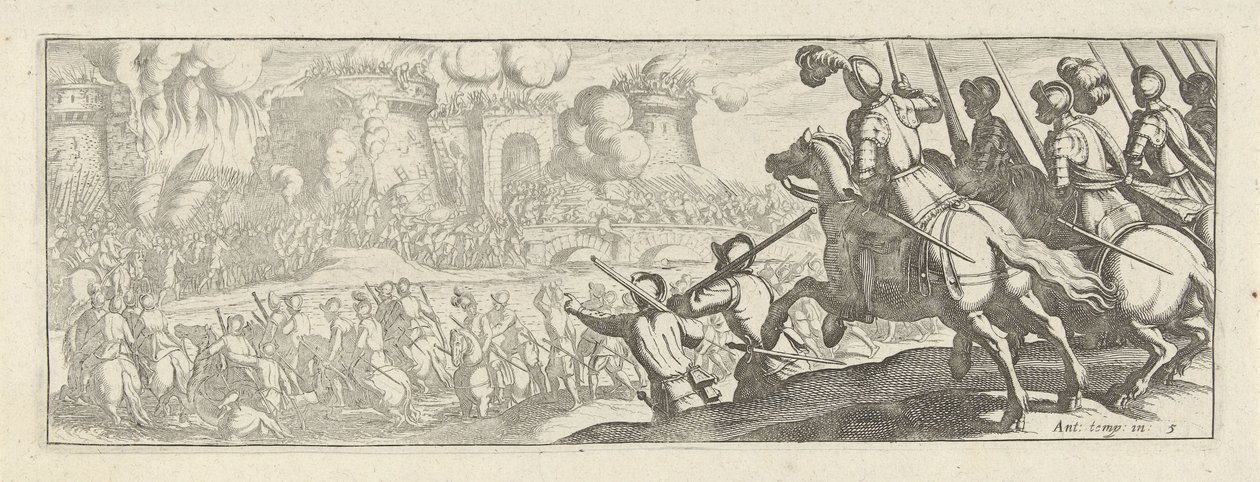 Cavalieri assaltano una mura cittadina (Cavalleria) da Simon Frisius
