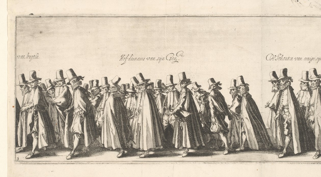 Il corteo funebre (tavola 3), 1615 da Simon Frisius