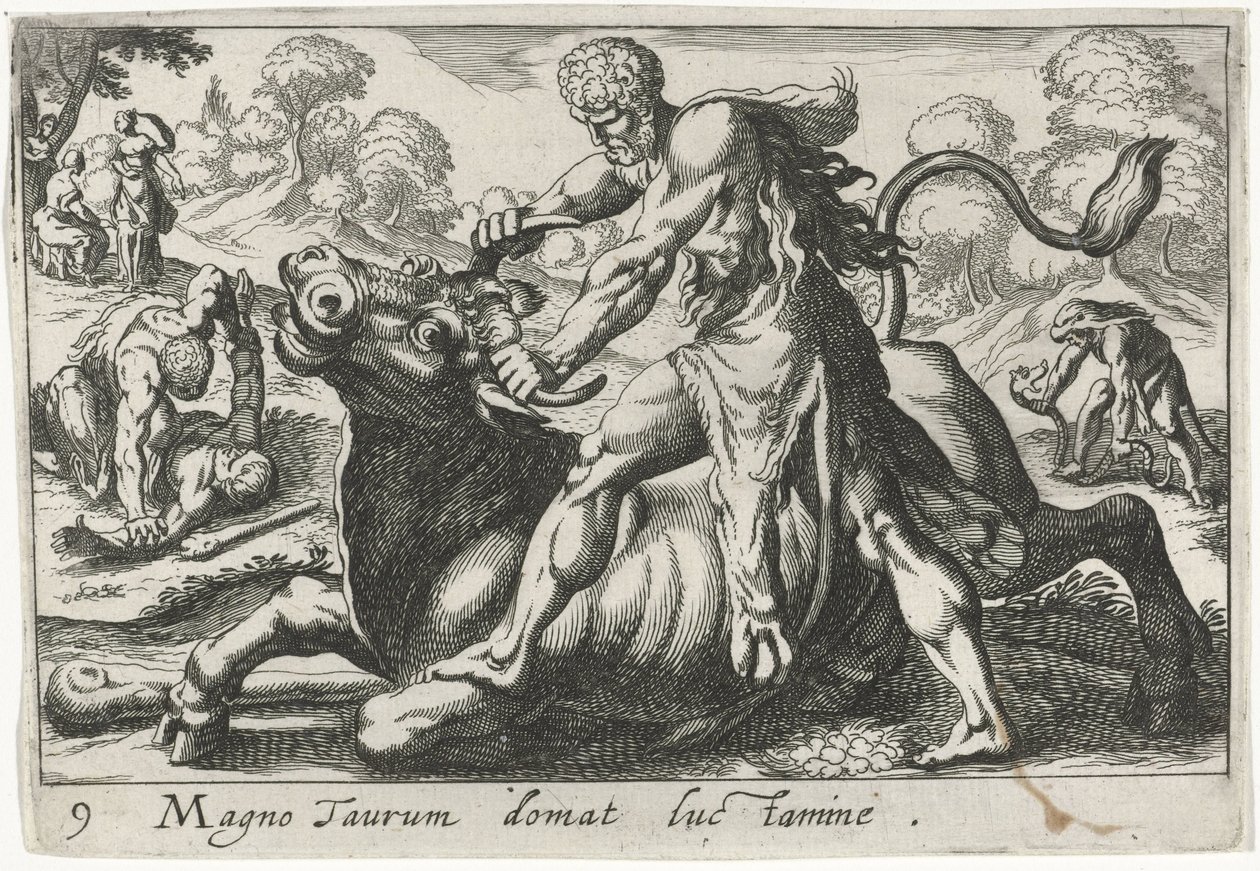 Ercole in lotta con Acheloo da Simon Frisius