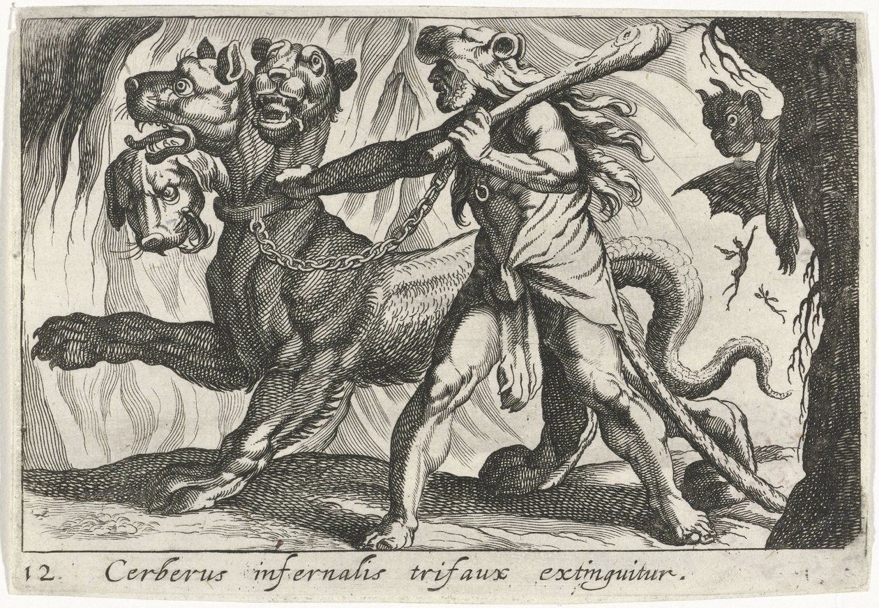 Ercole cattura Cerbero da Simon Frisius
