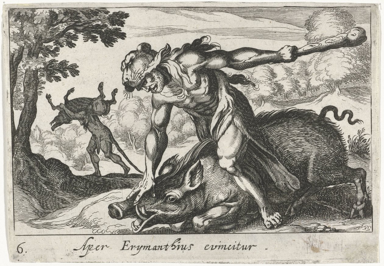 Ercole cattura il cinghiale di Erimanto da Simon Frisius
