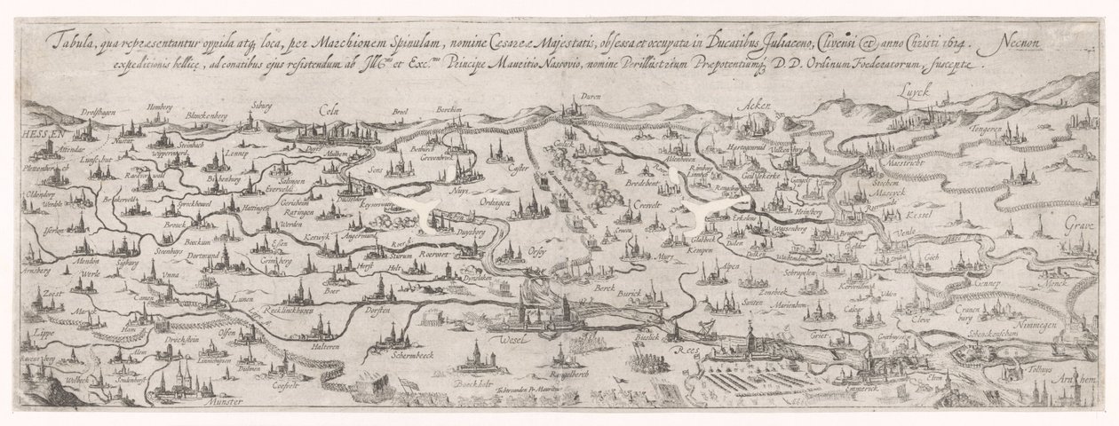Mappa del ducato di Gulik, 1614 da Simon Frisius