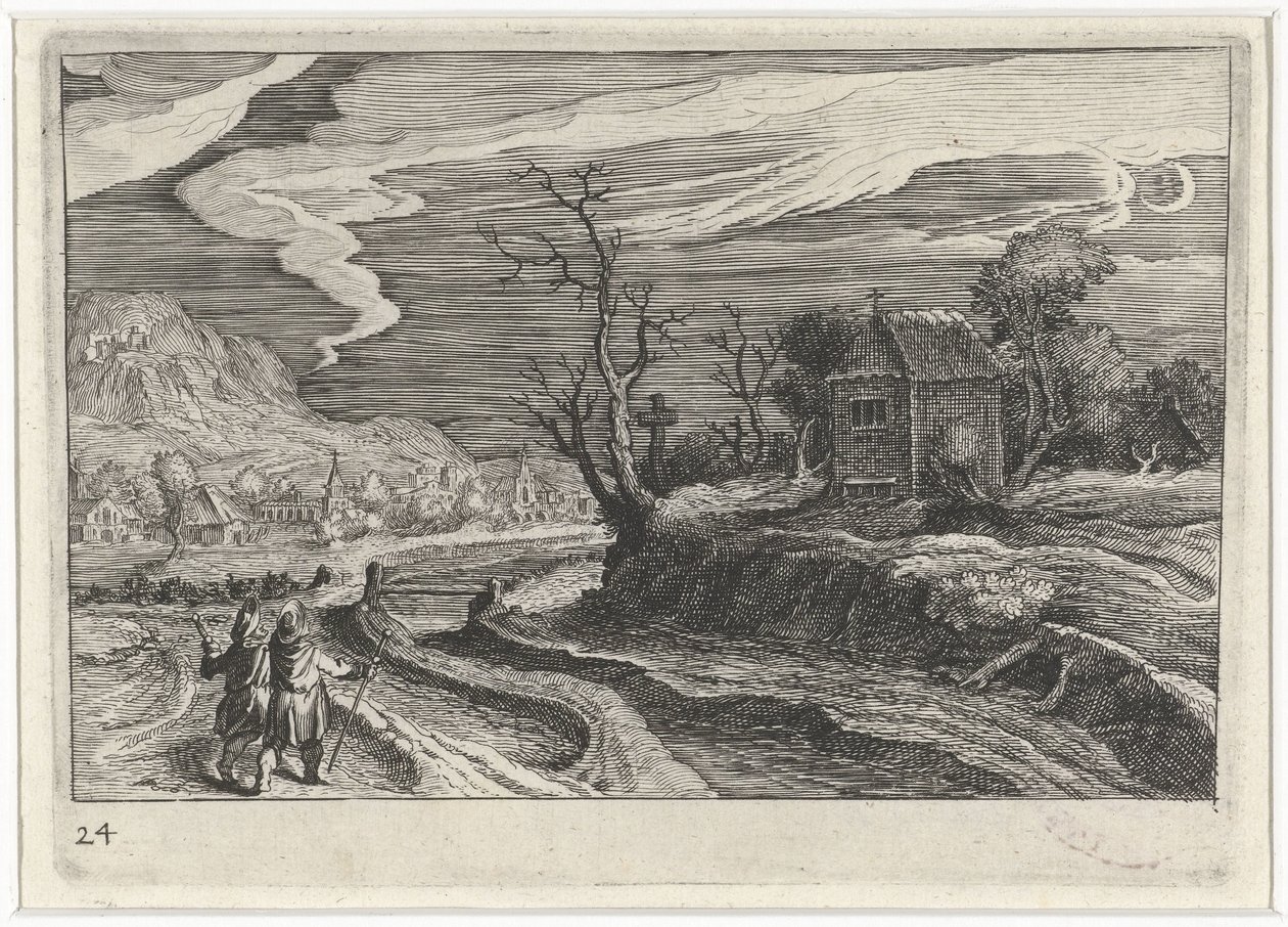Paesaggio di notte da Simon Frisius