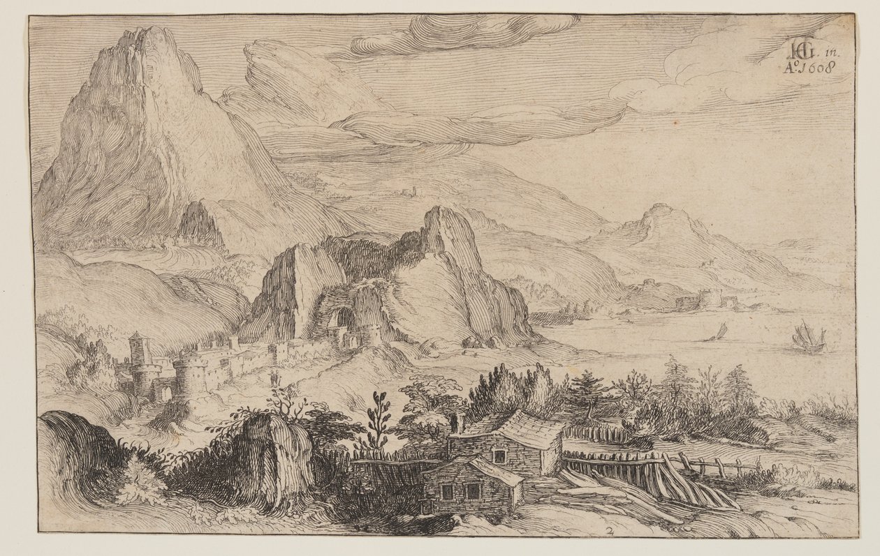Paesaggio montano da Simon Frisius