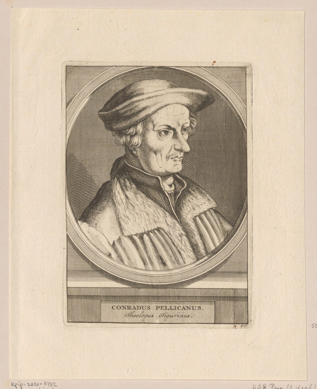 Ritratto di Conrad Pellican da Simon Frisius