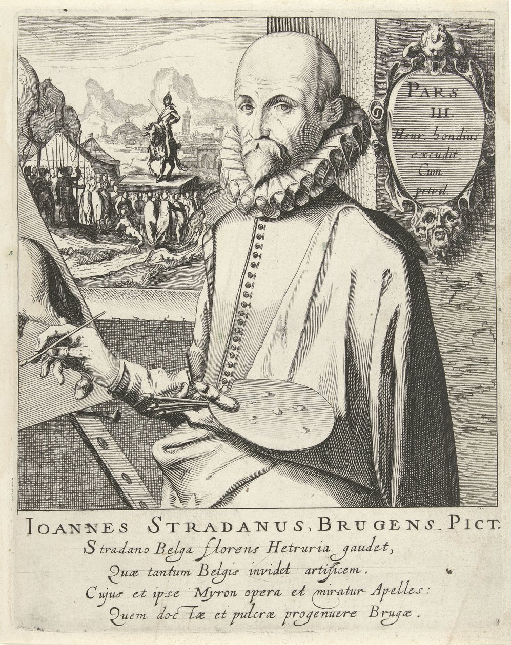 Ritratto di Jan van der Straet da Simon Frisius