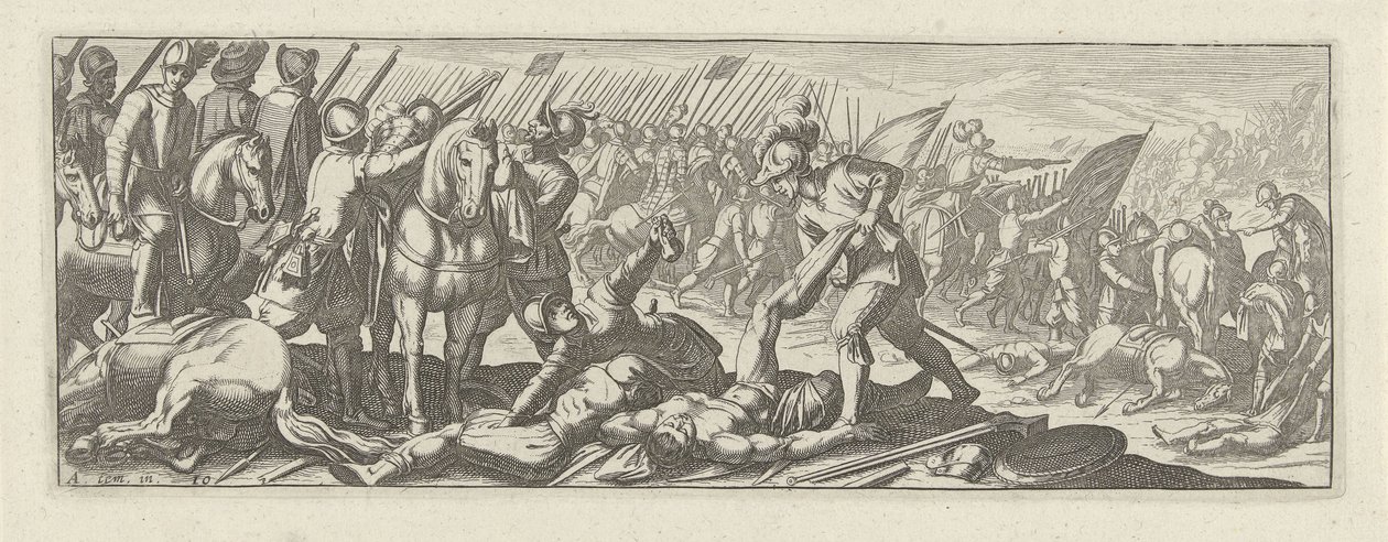 Soldati che derubano cadaveri sul campo di battaglia (Cavalleria) da Simon Frisius