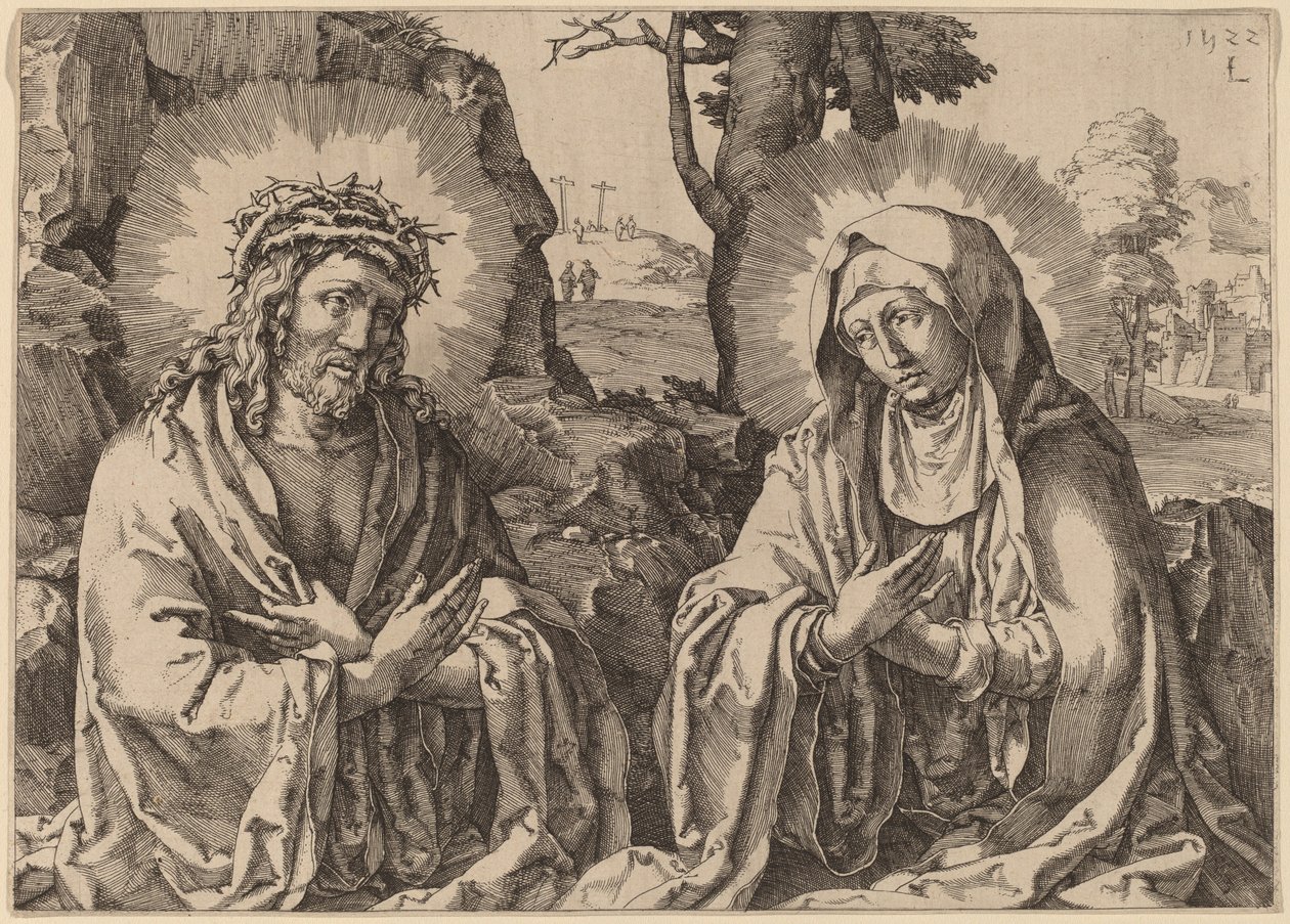 Il Salvatore e la Vergine da Simon Frisius after Lucas van Leyden
