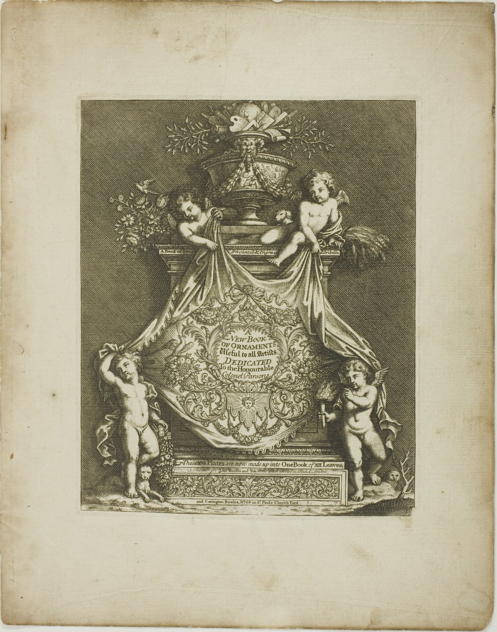 Piastra uno, da Un nuovo libro di ornamenti da Simon Gribelin II