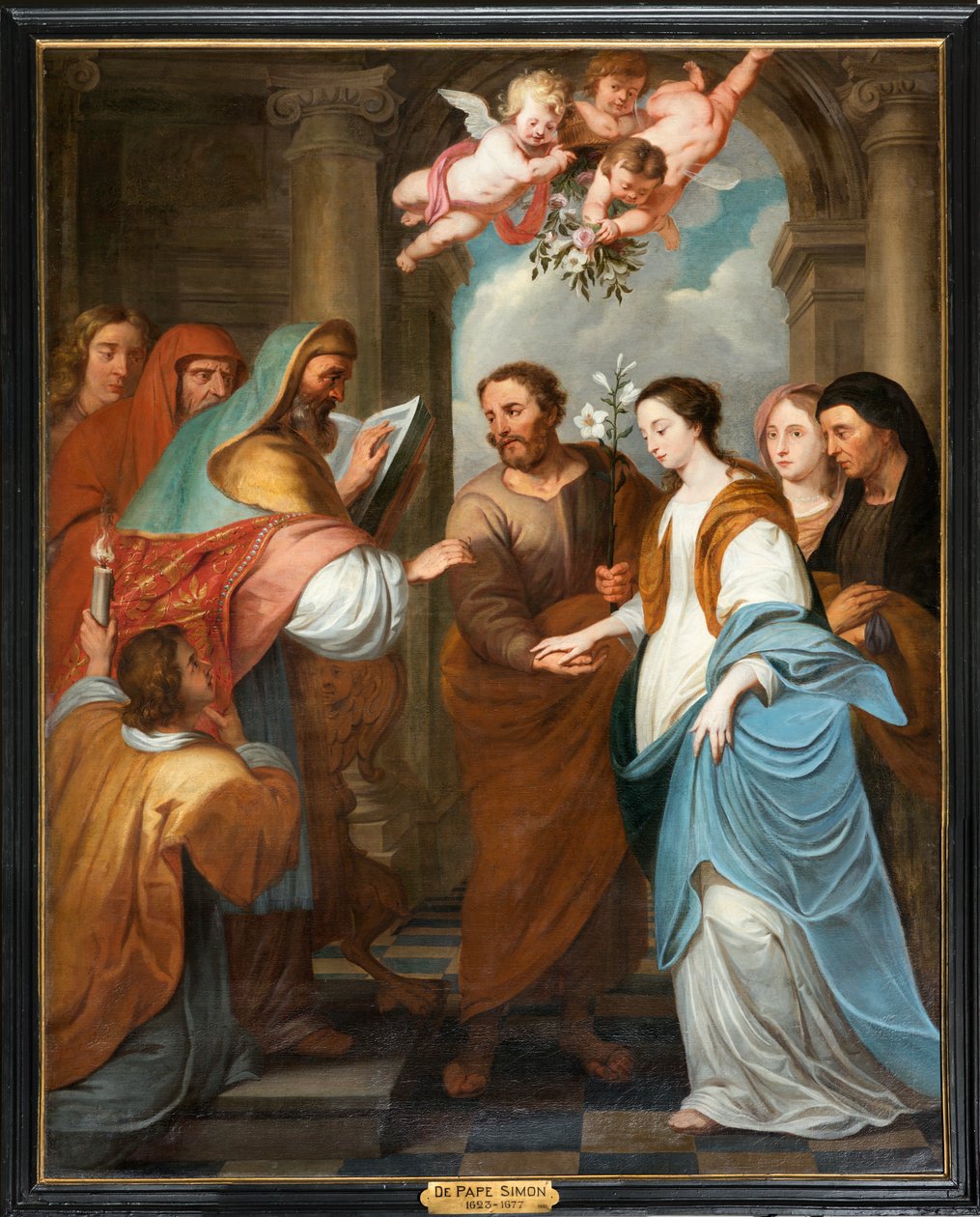 Chiesa parrocchiale (Parochiekerk Sint-Eligius). Simon De Pape. 3 Fidanzamento della Vergine. XVII secolo. da Simon II de Pape