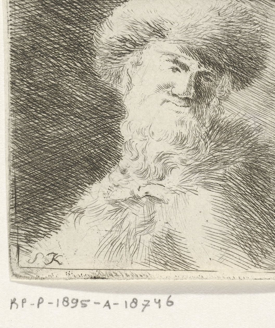 Ritratto di un uomo sconosciuto con cappello di pelliccia da Simon Klapmuts