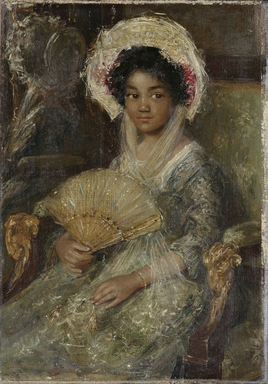 Giovane donna con un ventaglio, c. 1906 da Simon Maris