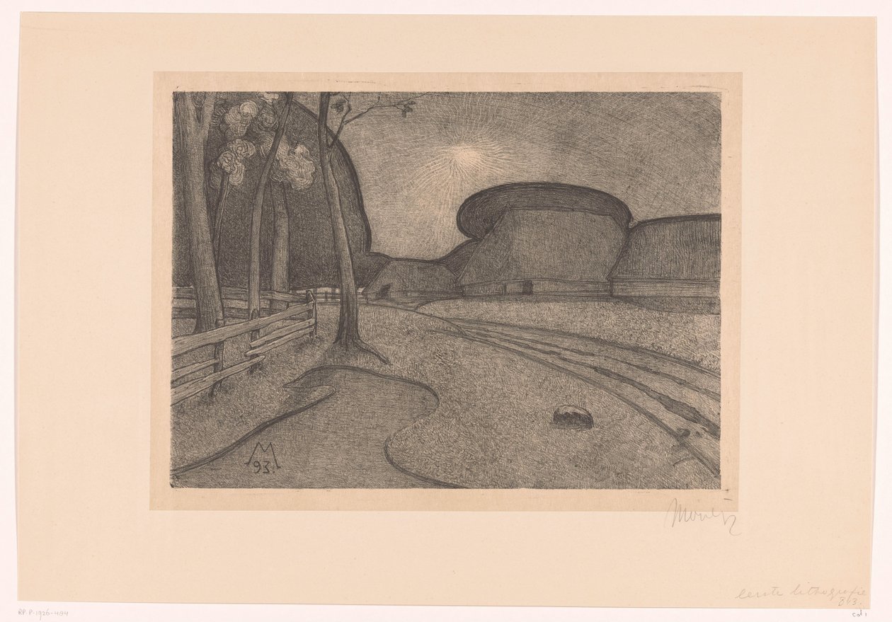 Paesaggio con fattoria da Simon Moulijn (signed by artist)
