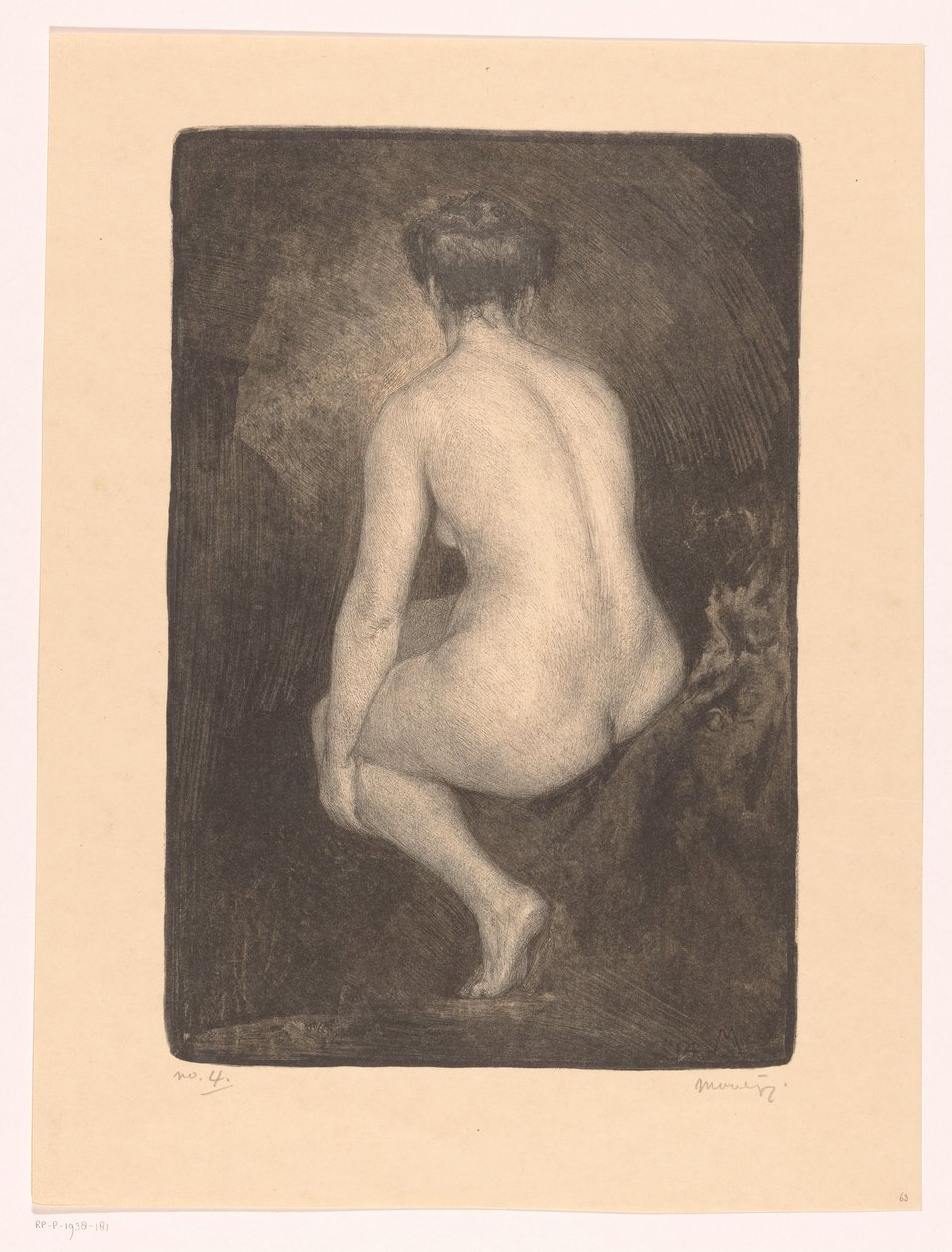 Donna nuda seduta da Simon Moulijn (signed by artist)