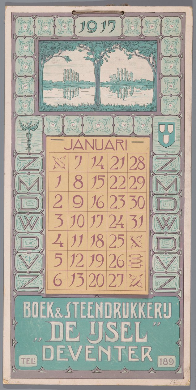 Calendario 1917 da Simon Moulijn