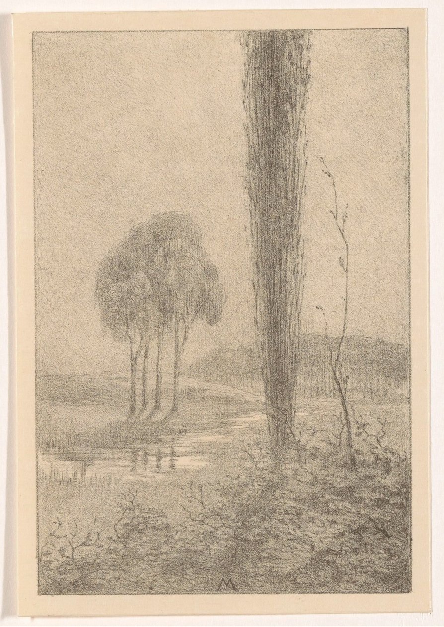 Paesaggio con alberi e ruscello da Simon Moulijn