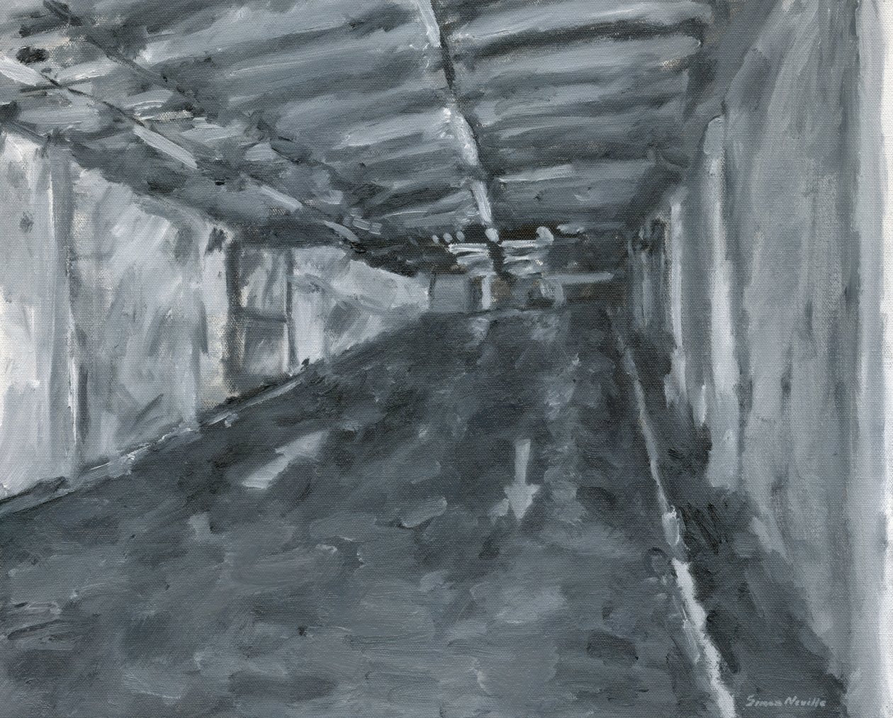 Interno del parcheggio n. 11, 2023 da Simon Neville