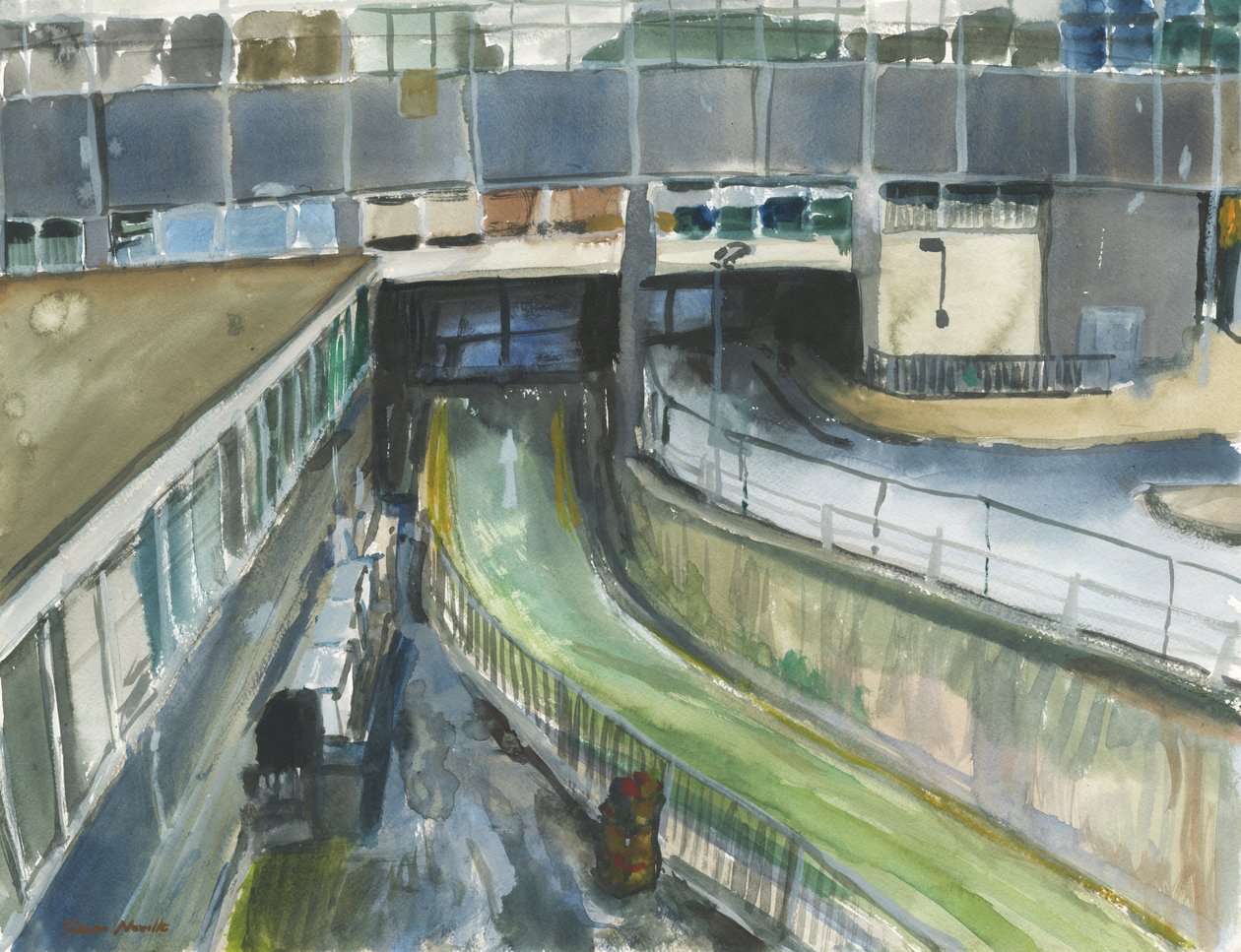 Uscita taxi della stazione ferroviaria, 2019 da Simon Neville